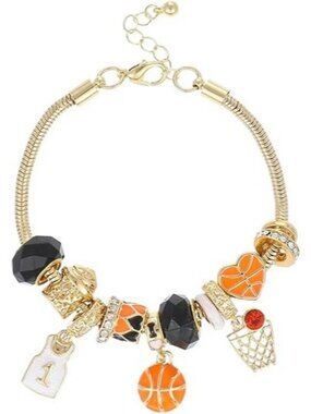 Basketball Sport Bracelet Cute Game Day Adjustable Snake Chain Bracelet